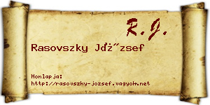 Rasovszky József névjegykártya